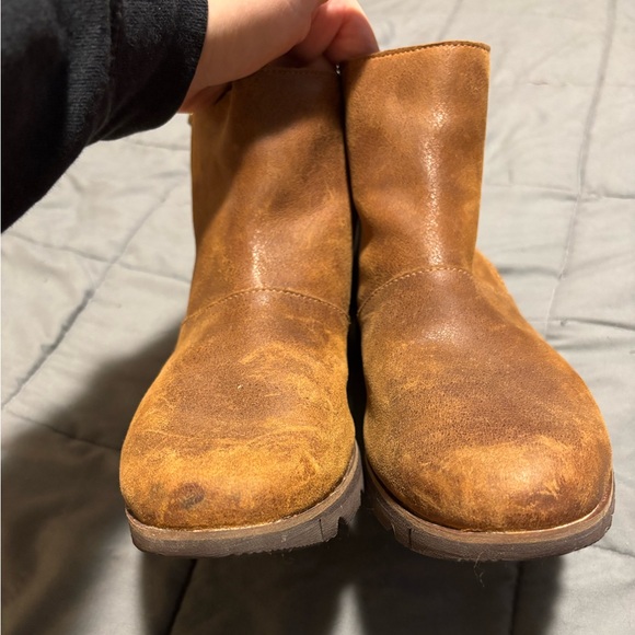 SOREL Tan Leather Harlow Zip Up Boots Womens Size 10 - Picture 13 of 13